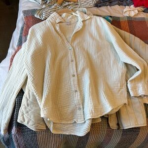 Donni waffle cotton button up